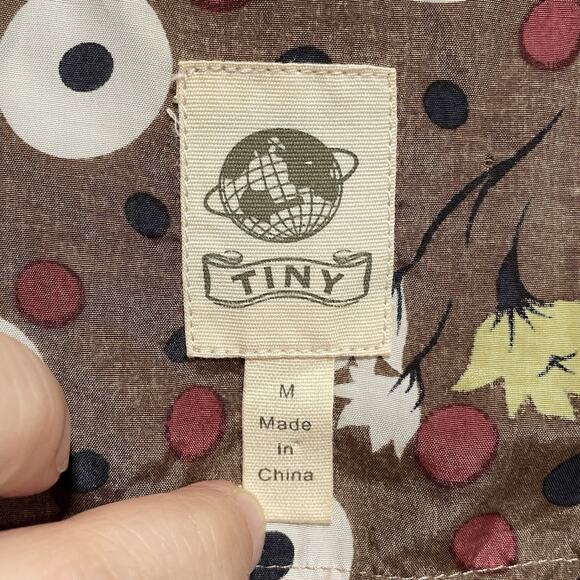 Boho Tiny Artsy Mixed Media Silk Blend Tank Top Size Medium Sleeveless Eclectic - Picture 3 of 4